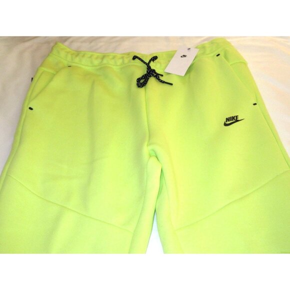 Nike Sportswear Men's Tech Fleece Slim Fit Jogger Pants Light Lemon Twist Black - Picture 6 of 8